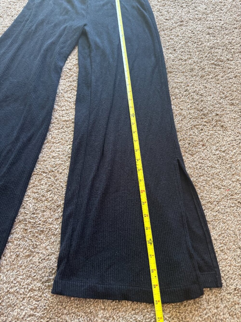 Travis Mathew Ribbed Black Lounge Wide Leg Pants‎ Size Medium - Picture 4 of 7